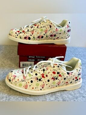 3G Kicks Women’s Colorful Splash White Bowling Shoes / Size 8 1/2